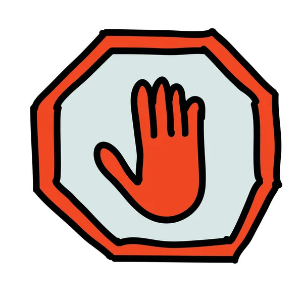 Ikona Znaku Bezpieczeństwa Stylu Handdrawn — Wektor stockowy