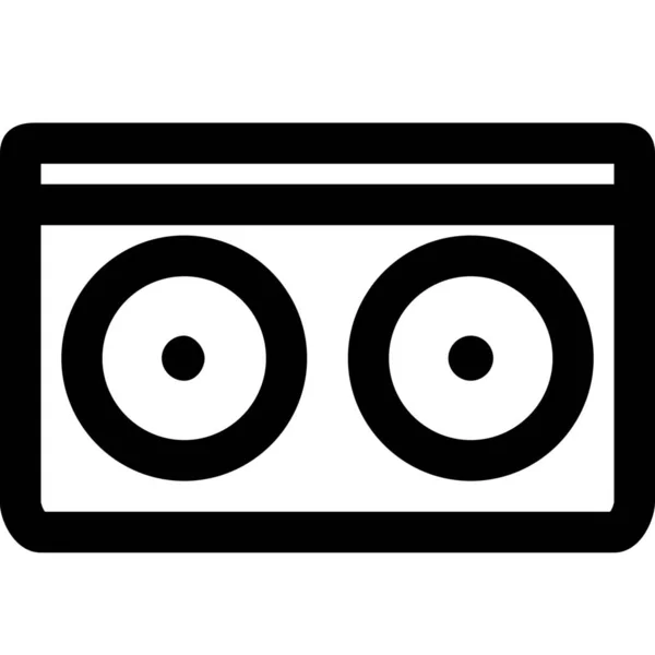 Audio Boombox Apparaat Pictogram Outline Stijl — Stockvector