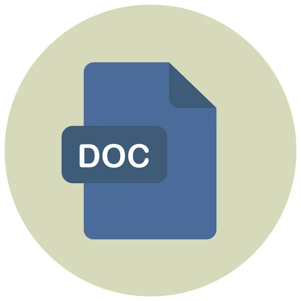 Doc Extension File Icon Flachen Stil — Stockvektor