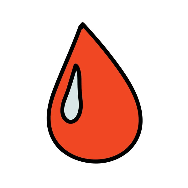 Sangue Donare Goccia Icona Stile Disegnato Mano — Vettoriale Stock