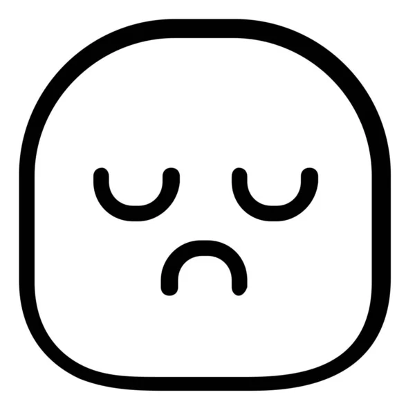 Emoji Émoticône Triste Icône Dans Style Outline — Image vectorielle