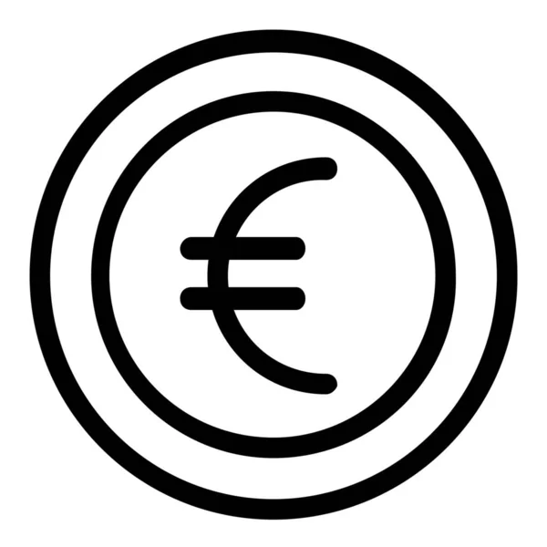 Mynt Euro Kontant Ikon Översikt Stil — Stock vektor