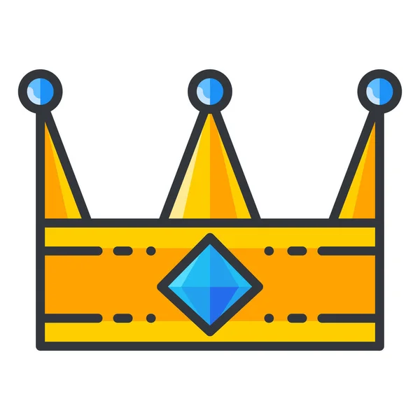 Στέμμα Εικονίδιο Βασιλιά Τυχερών Παιχνιδιών Γεμισμένο Στυλ Περίγραμμα — Διανυσματικό Αρχείο