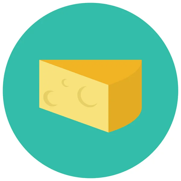 早餐奶酪食品图标平面风格 — 图库矢量图片