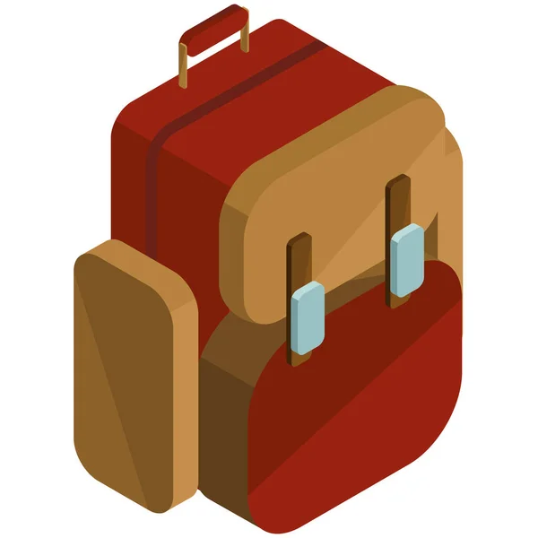 Backpack Bag Baggage Icon Isometric Style — Stock Vector