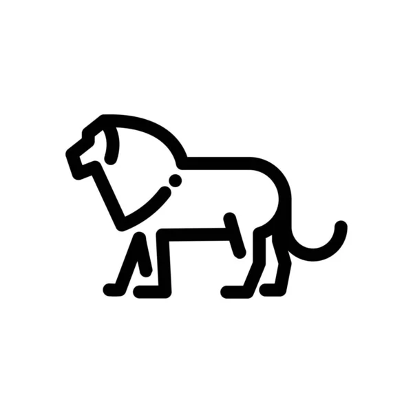 Lion Animal Icône Contour Dans Style Contour — Image vectorielle