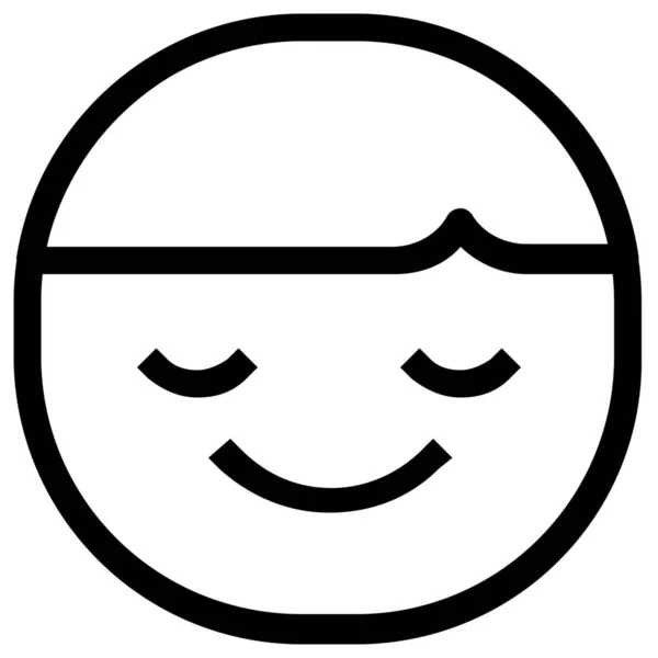 Ícone Sorriso Emoticon Menino Estilo Esboço — Vetor de Stock