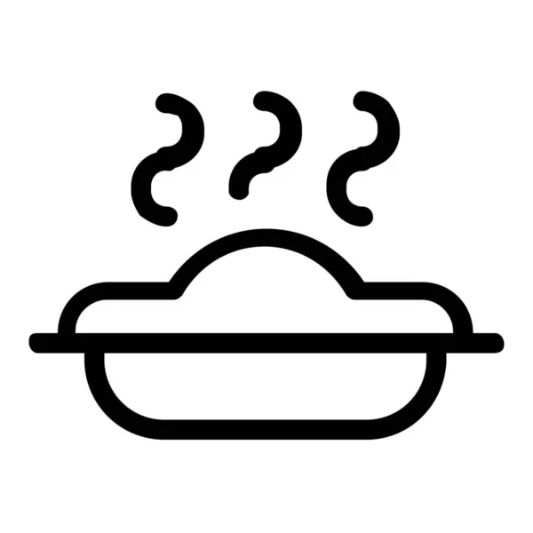Dîner Nourriture Cuisine Icône Dans Style Contour — Image vectorielle