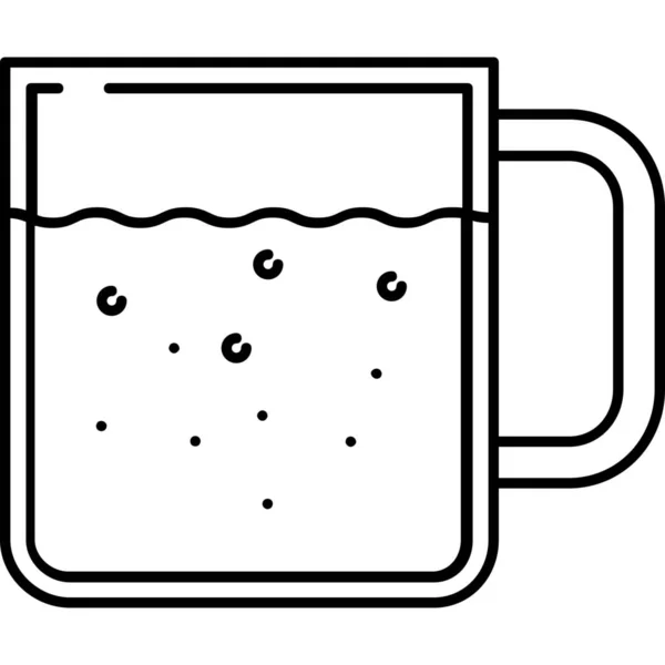 Kaffe Dryck Varm Ikon Kontur Stil — Stock vektor