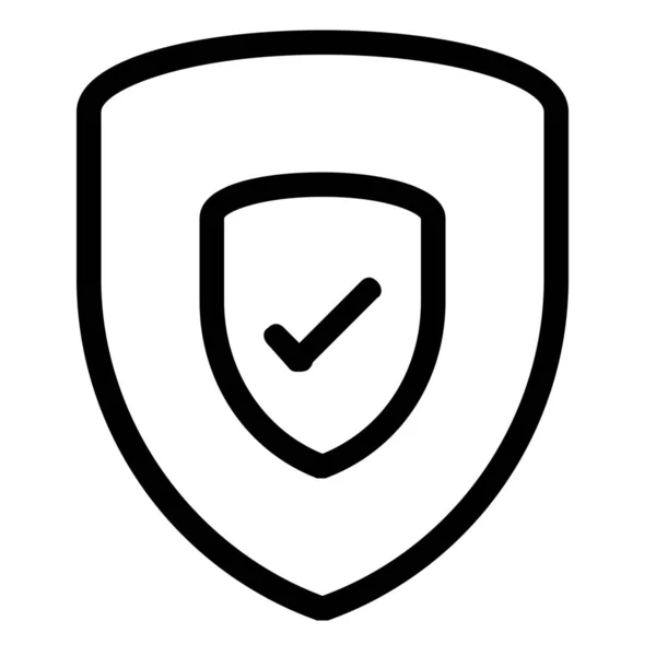 Confirmar Icono Seguridad Protección Estilo Esquema — Vector de stock