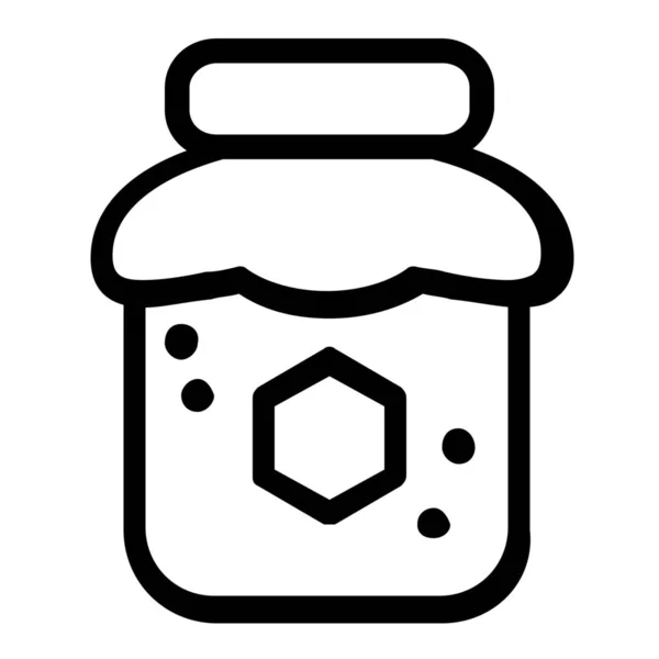 Honey Jar Sweet Icon Outline Style — Stock Vector