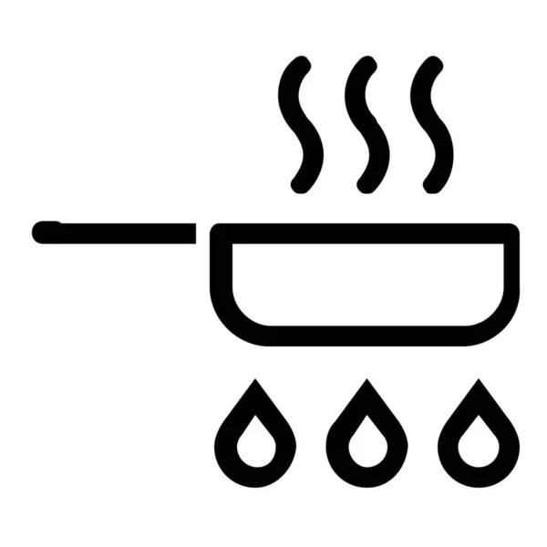 Ikon Panci Dapur Dalam Gaya Outline - Stok Vektor