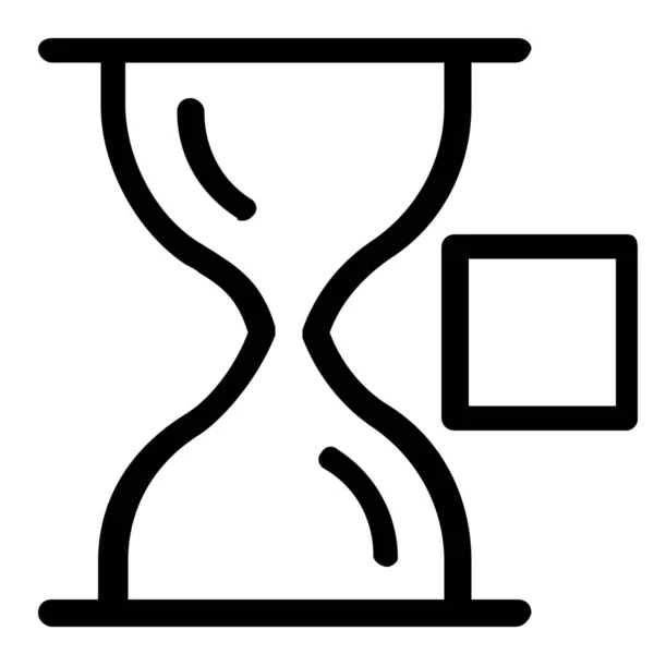 Hourglass Stop Timer Icon Outline Style — Stock Vector