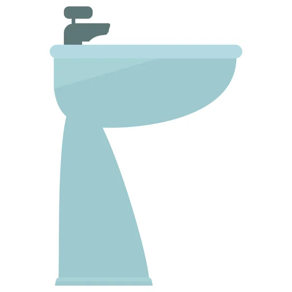 Waschbecken Symbol Flachen Stil — Stockvektor