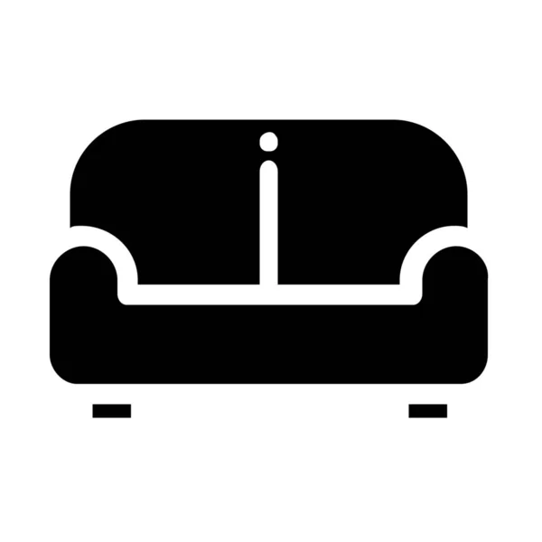 Couch Furniture Belongings Icon Solid Style — Stock Vector