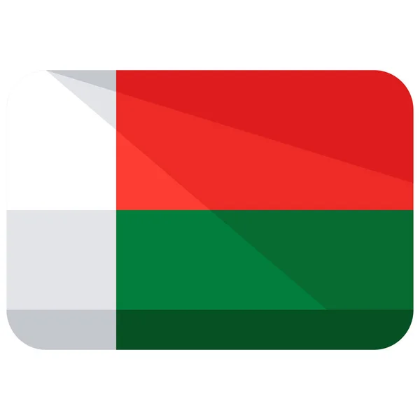 Madagascar Land Vlag Pictogram Vlakke Stijl — Stockvector