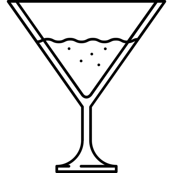 酒精鸡尾酒图标的轮廓风格 — 图库矢量图片