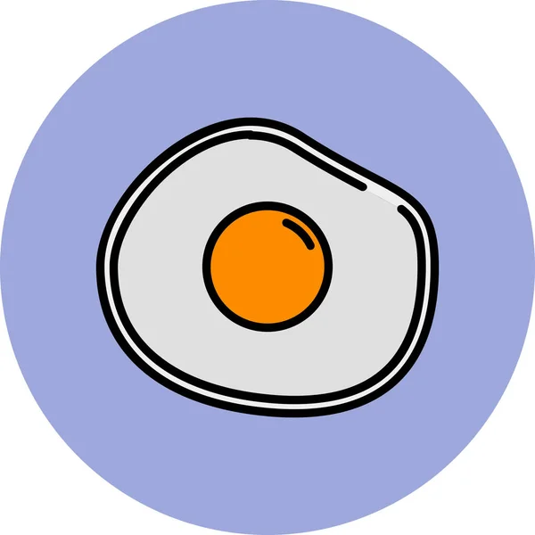 Breakfast Egg Food Icon Filled Outline Style — Stock Vector