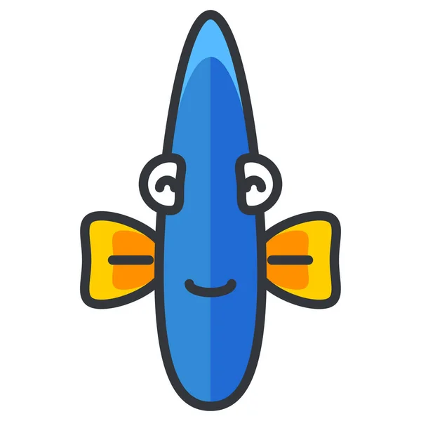 Animal Aquatic Dory Icon Filled Outline Style — Stockový vektor