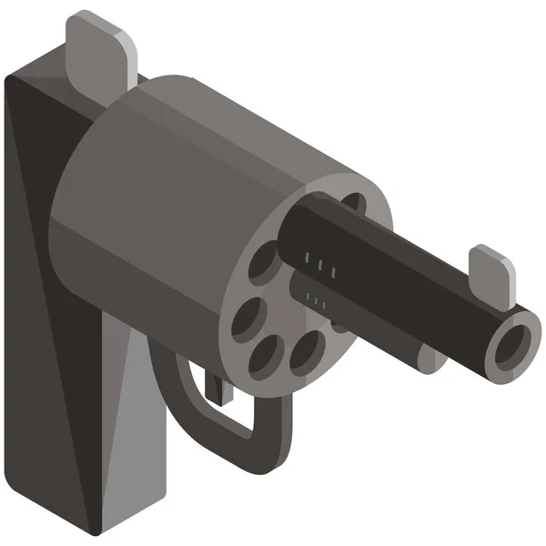 Équipement Pistolet Icône Pistolet Dans Style Isométrique — Image vectorielle