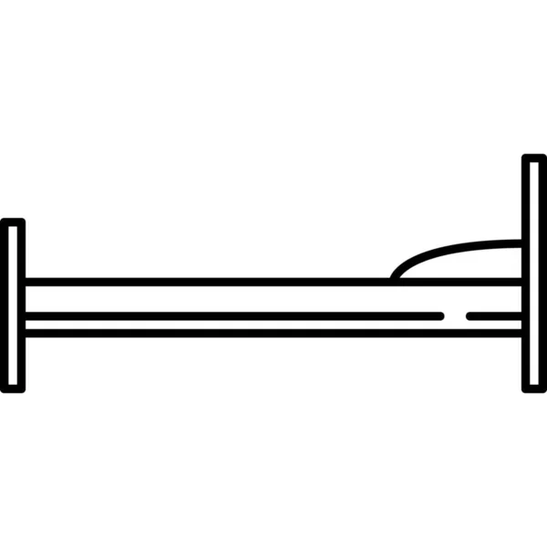 Icône Meubles Tissu Lit Dans Style Contour — Image vectorielle