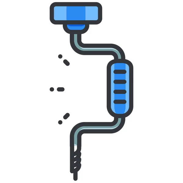 Baubohrgeräte Ikone Stil Ausgefüllter Umrisse — Stockvektor