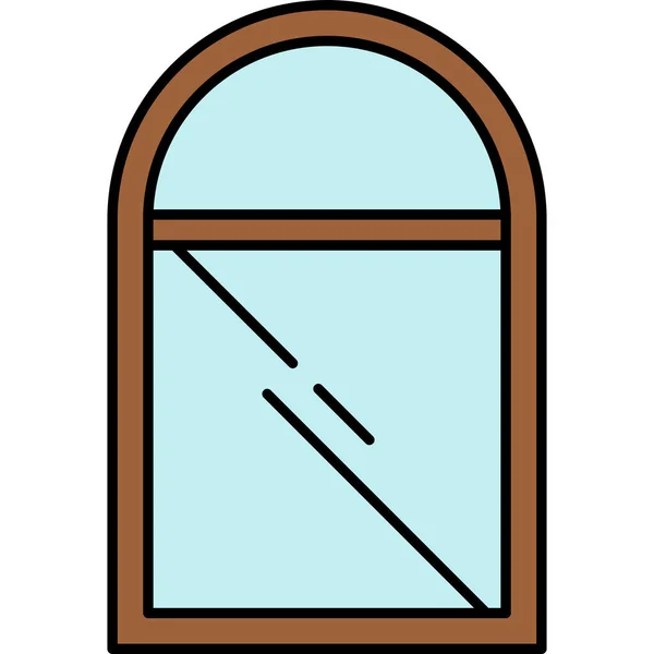 Frame Furniture Glass Icon Filled Outline Style — Stock Vector