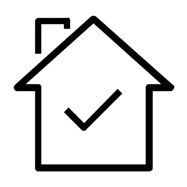 Επιβεβαίωση Estate Real Icon Στυλ Περίγραμμα — Διανυσματικό Αρχείο