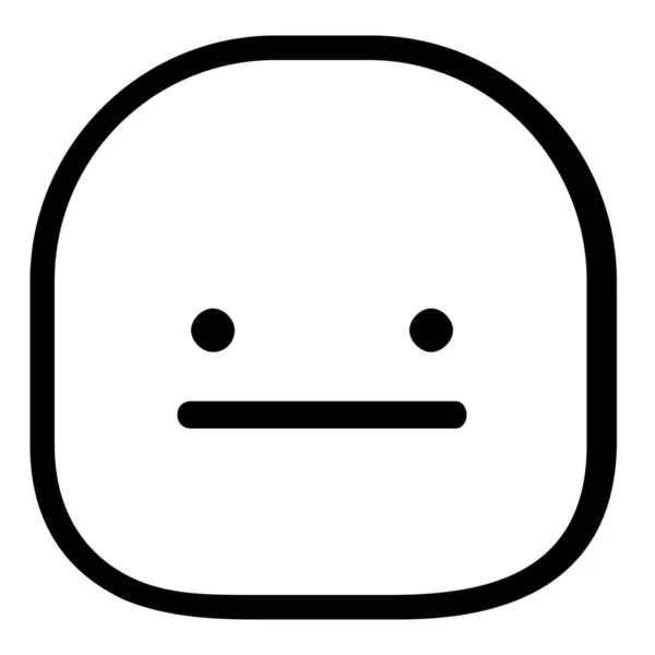 Emoji Emoticono Icono Silencioso Estilo Esquema — Vector de stock