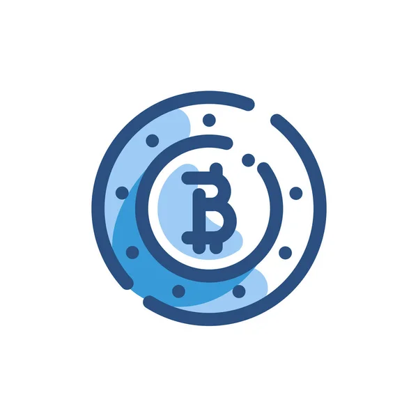 Ikona Měny Bitcoinu Stylu Vyplněného Osnovy — Stockový vektor