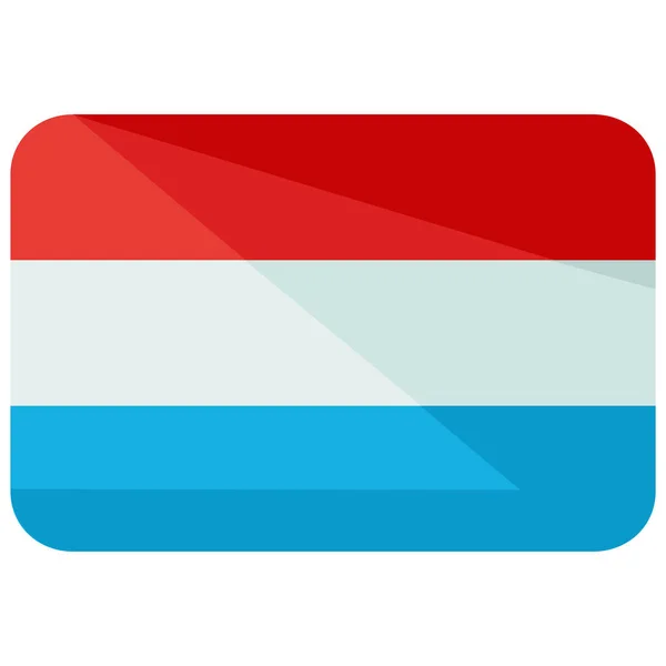 Country Flag Luxembourg Icon Flat Style - Stok Vektor