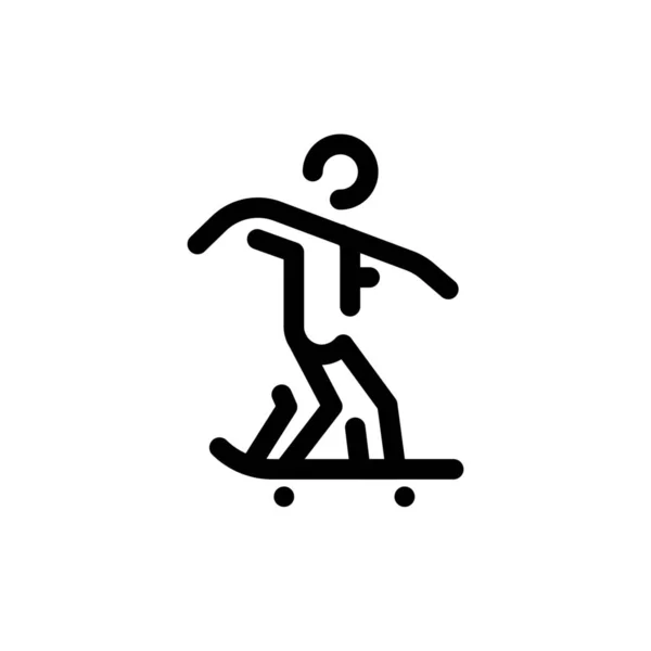 Persona Persona Skate Icono Estilo Esquema — Archivo Imágenes Vectoriales