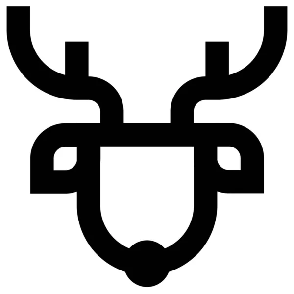 Icona Della Foresta Cervi Animali Stile Outline — Vettoriale Stock