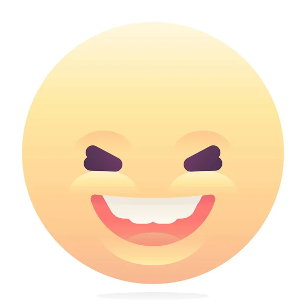 Emoji Émoticône Rire Icône Dans Style Lisse — Image vectorielle