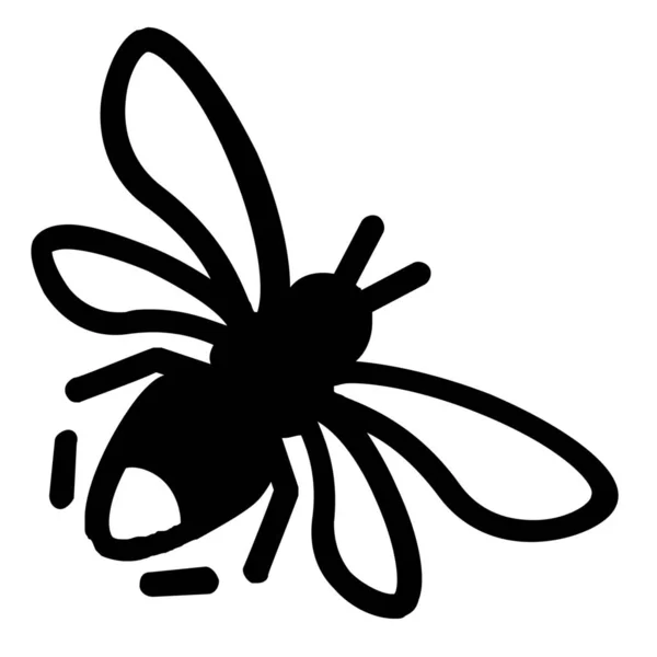 Abeja Icono Miel Insecto Estilo Sólido — Vector de stock