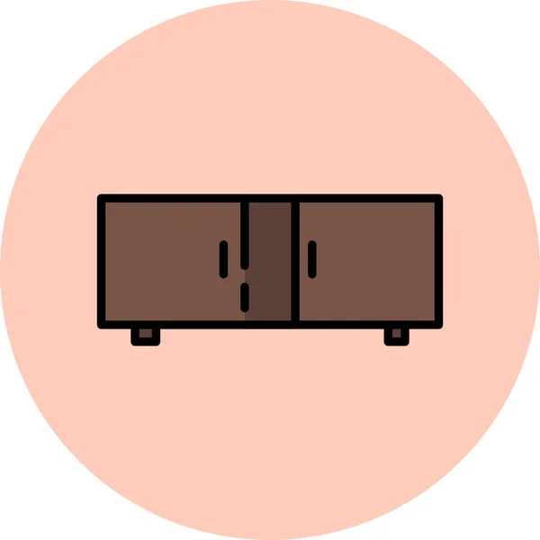 Türen Und Möbel Ikone Stil Ausgefüllter Umrisse — Stockvektor
