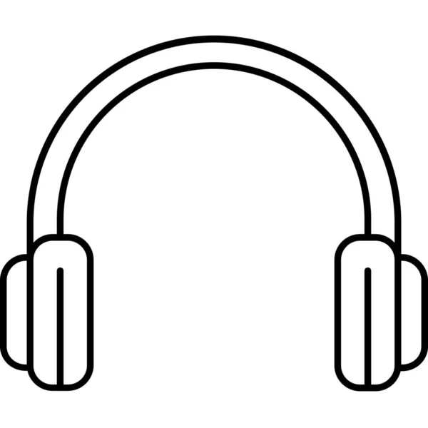 Audio Kopfhörer Headset Symbol Umriss Stil — Stockvektor