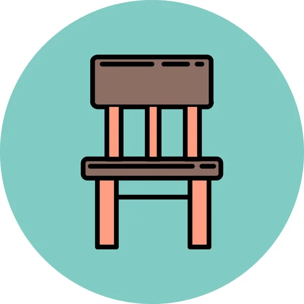 Chair Front Furniture Icon Filled Outline Style — Stock Vector