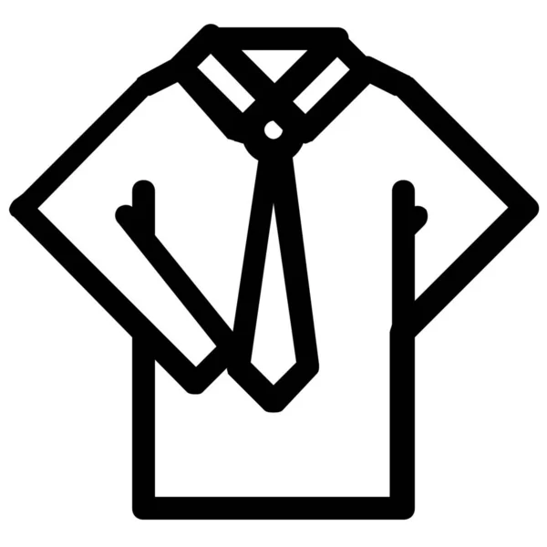 Camisa Ropa Icono Corbata Estilo Esquema — Vector de stock