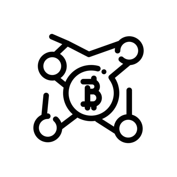 Bitcoin Currency Finance Icon Outline Style — Stock Vector