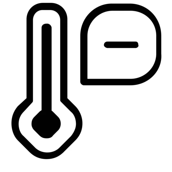 Pronosticar Icono Baja Temperatura Estilo Esquema — Archivo Imágenes Vectoriales