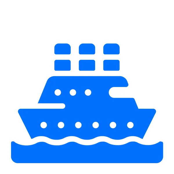 Výletní Loď Doprava Ikona Pevném Stylu — Stockový vektor