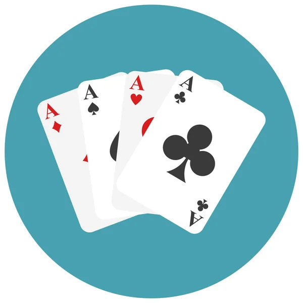 Tarjetas Casino Juego Icono Estilo Plano — Vector de stock