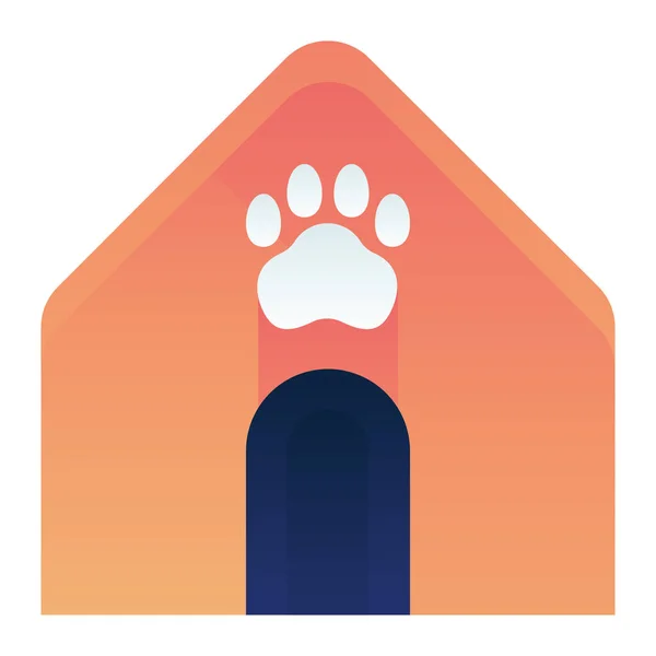 Ikona Domu Psa Zwierząt Gładkim Stylu — Wektor stockowy