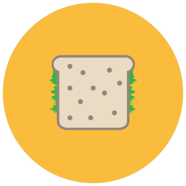 Bread Food Lettuce Icon Flat Style — Stock Vector