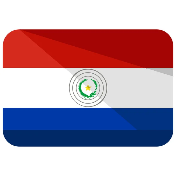Ülke Bayrağı Paraguay Simgesi Düz Stil — Stok Vektör