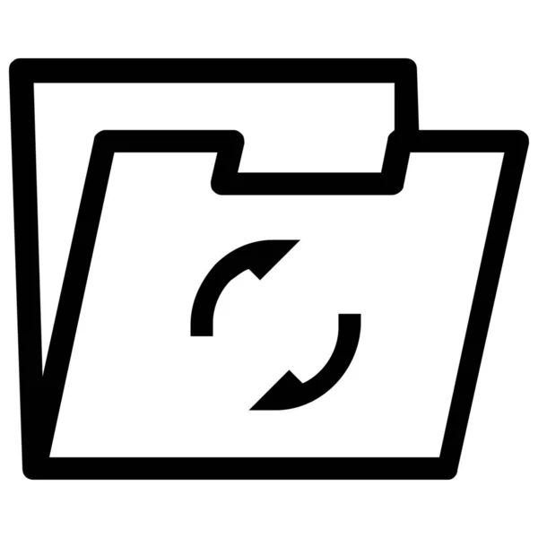 Folderu Odśwież Ikonę Synchronizacji Stylu Outline — Wektor stockowy