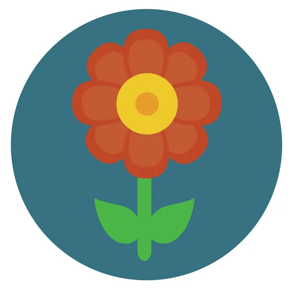 平面花卉自然植物图标 — 图库矢量图片