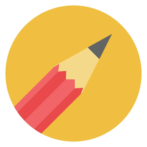 Stift Symbol Flachen Stil Zeichnen — Stockvektor