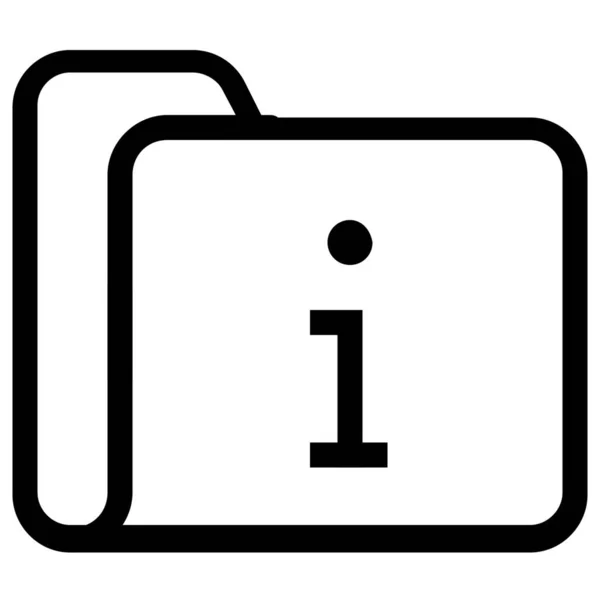 Icône Information Dossier Fichier Dans Style Outline — Image vectorielle